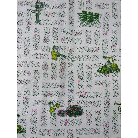 Waggle Men White Green Small Short Sleeve 3 Button Golf Gnome Print Polo Shirt - Picture 7 of 7